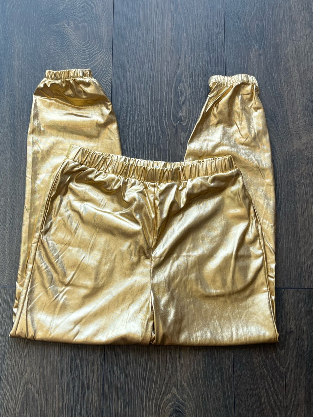 iEFiEL Metallic Gold Jogger Pants